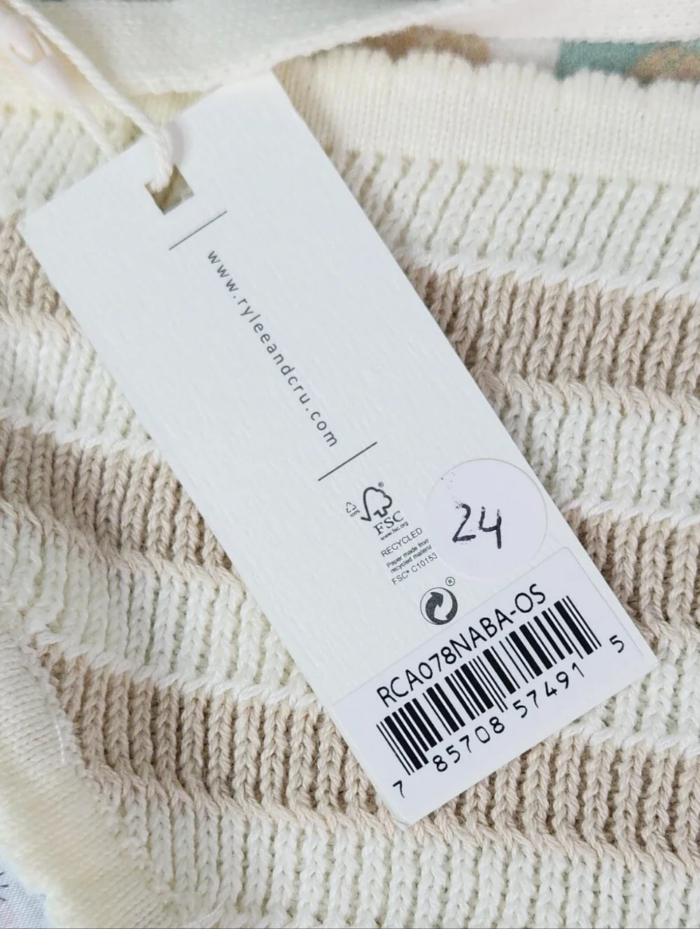 RYLEE + CRU CROCHET SCARF HEADBAND / SAND STRIPE